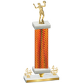 Premium Single Orange Carbon Fiber Fourth Place Volleyball Trophy