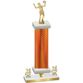 Premium Single Orange Carbon Fiber Year Volleyball Trophy