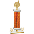 Premium Single Orange Carbon Fiber Second Place Volleyball Trophy