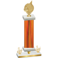 Premium Single Orange Carbon Fiber Third Place Volleyball Trophy