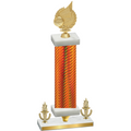 Premium Single Orange Carbon Fiber Victory Volleyball Trophy