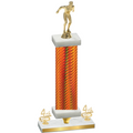 Premium Single Orange Carbon Fiber Fourth Place Swimming Trophy