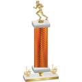 Premium Single Orange Carbon Fiber First Place Football Trophy