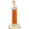Premium Single Orange Carbon Fiber Second Place Football Trophy