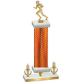Premium Single Orange Carbon Fiber Victory Football Trophy
