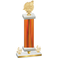 Premium Single Orange Carbon Fiber Fourth Place Swimming Trophy