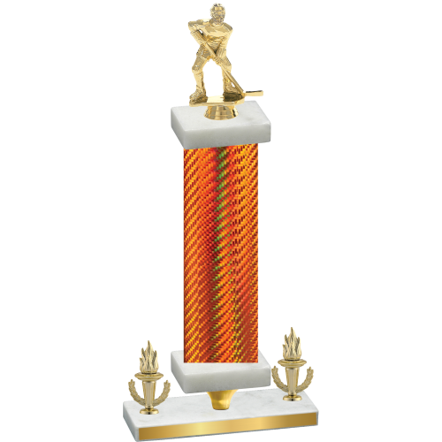 Premium Single Orange Carbon Fiber Victory Hockey Trophy