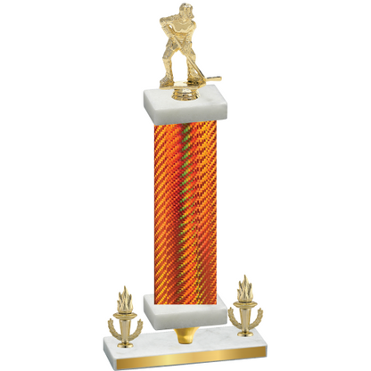 Premium Single Orange Carbon Fiber Victory Hockey Trophy