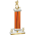 Premium Single Orange Carbon Fiber Year Hockey Trophy