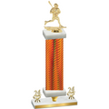 Premium Single Orange Carbon Fiber Year Lacrosse Trophy