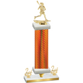 Premium Single Orange Carbon Fiber Second Place Lacrosse Trophy