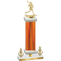 Premium Single Orange Carbon Fiber Victory Lacrosse Trophy