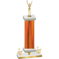 Premium Single Orange Carbon Fiber Second Place Victory Trophy