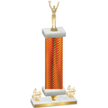 Premium Single Orange Carbon Fiber Fourth Place Victory Trophy