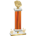 Premium Single Orange Carbon Fiber Second Place Basketball Trophy