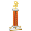 Premium Single Orange Carbon Fiber First Place Pickleball Trophy