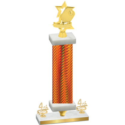 Premium Single Orange Carbon Fiber Fourth Place Pickleball Trophy