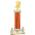 Premium Single Orange Carbon Fiber Victory Pickleball Trophy