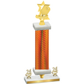 Premium Single Orange Carbon Fiber Year Pickleball Trophy