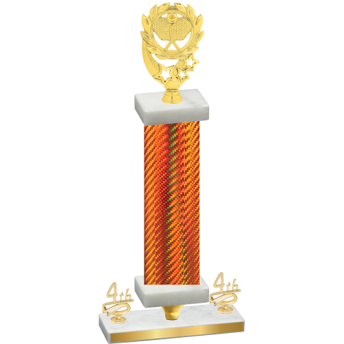 Premium Single Orange Carbon Fiber Fourth Place Pickleball Trophy