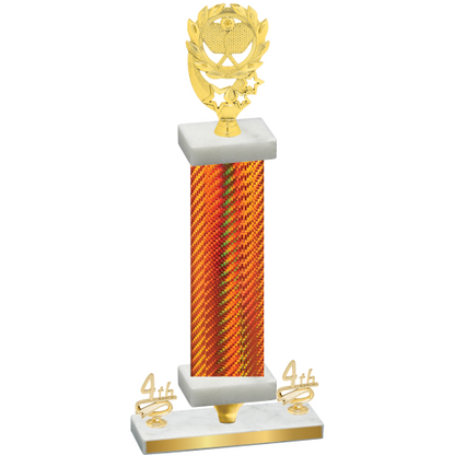 Premium Single Orange Carbon Fiber Fourth Place Pickleball Trophy