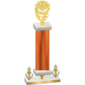 Premium Single Orange Carbon Fiber Victory Pickleball Trophy