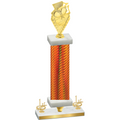 Premium Single Orange Carbon Fiber First Place Pickleball Trophy