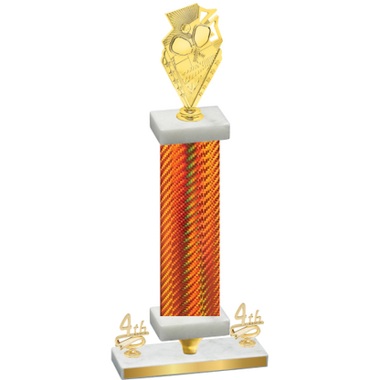 Premium Single Orange Carbon Fiber Fourth Place Pickleball Trophy