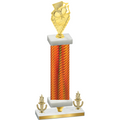 Premium Single Orange Carbon Fiber Victory Pickleball Trophy