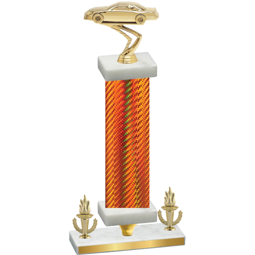 Premium Single Orange Carbon Fiber Victory Cars Trophy