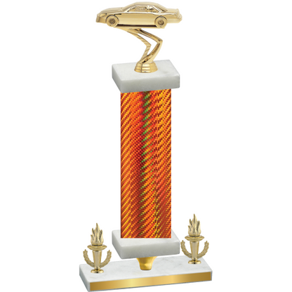 Premium Single Orange Carbon Fiber Victory Cars Trophy