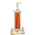 Premium Single Orange Carbon Fiber Victory Archery Trophy