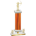 Premium Single Orange Carbon Fiber Year Archery Trophy