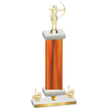 Premium Single Orange Carbon Fiber First Place Archery Trophy