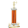 Premium Single Orange Carbon Fiber Second Place Archery Trophy