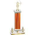 Premium Single Orange Carbon Fiber Victory Archery Trophy