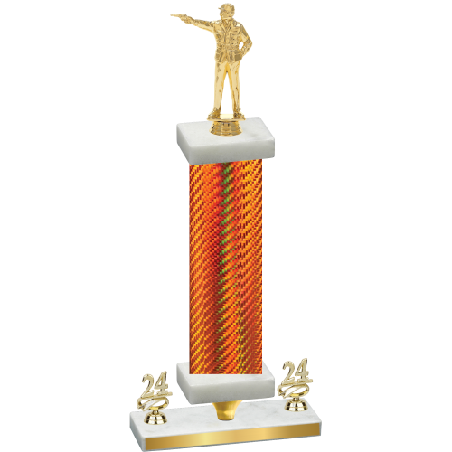Premium Single Orange Carbon Fiber Year Shooter Trophy