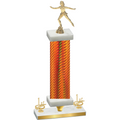 Premium Single Orange Carbon Fiber First Place Skater Trophy