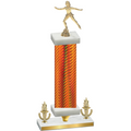 Premium Single Orange Carbon Fiber Victory Skater Trophy