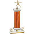 Premium Single Orange Carbon Fiber Year Skater Trophy