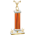 Premium Single Orange Carbon Fiber Third Place Weights Trophy