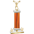 Premium Single Orange Carbon Fiber Fourth Place Weights Trophy