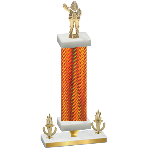 Premium Single Orange Carbon Fiber Victory Holiday Trophy