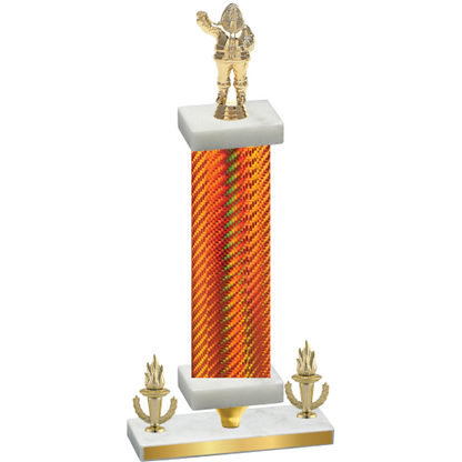 Premium Single Orange Carbon Fiber Victory Holiday Trophy