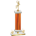 Premium Single Orange Carbon Fiber First Place Majorette Trophy