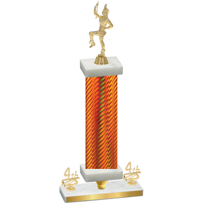 Premium Single Orange Carbon Fiber Fourth Place Majorette Trophy