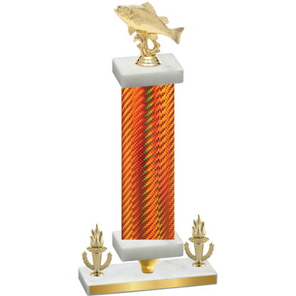Premium Single Orange Carbon Fiber Victory Fishing Trophy