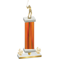 Premium Single Orange Carbon Fiber Fourth Place Golf Trophy