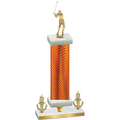 Premium Single Orange Carbon Fiber Victory Golf Trophy
