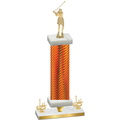Premium Single Orange Carbon Fiber First Place Golf Trophy
